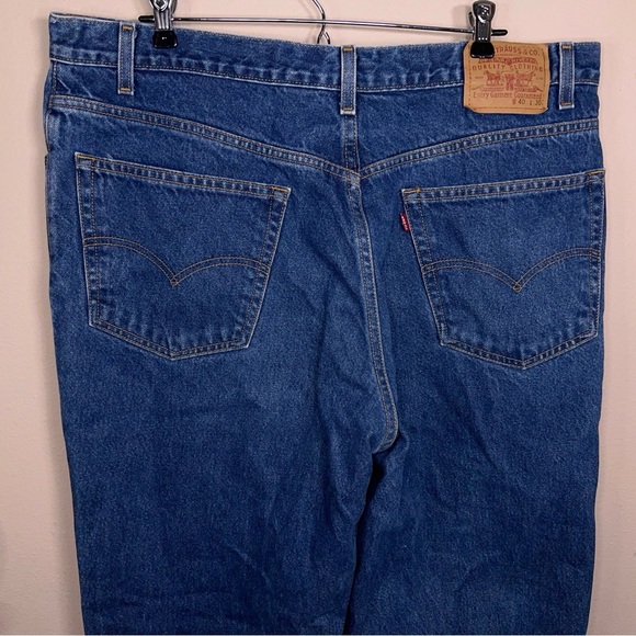 Vintage 40x30 Levis Jeans Straight Leg Relaxed Fit Classic Blue Denim Western - Picture 5 of 12